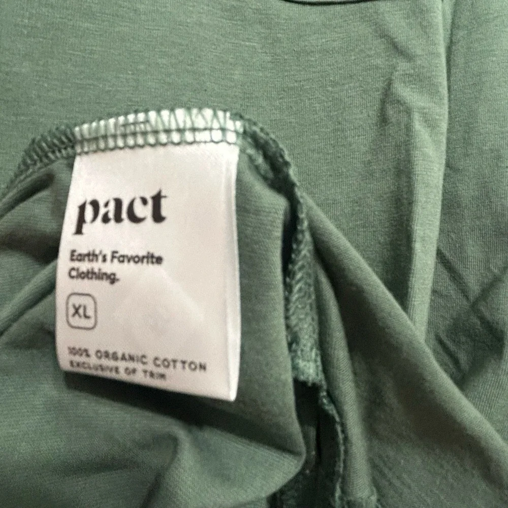 NWT Pact Dark Forest Green Softspun Short Sleeve Tee Dress Womens Size XL - Picture 11 of 11